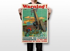 Warning Vintage World War One USA Military Propaganda Wall Art – POSTER 20″x30″