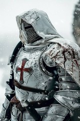 Knights Templar Poster Medieval Christian Warrior Wall Art Faith and Crusader