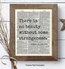 Upcycled Edgar Allan Poe Quote 8×10 Wall Decor – Perfect Gift for Poetry Fans