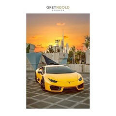 Yellow Lamborghini Huracán Car Poster Wall Art Print pick size A4/A3/A2/90x60cm