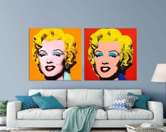 Marilyn Monroe Pop Art Set of 2, Andy Warhol Canvas Prints, Modern Wall Art