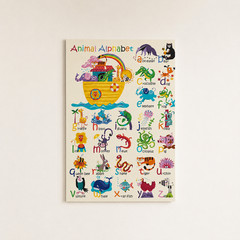 Animal Alphabet Educational Chart Poster Learning Wall Decor | Multiple Sizes