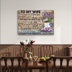 1 PC Frameless Lavender Canvas Print – Artistic Romantic Couple Wall Decoration
