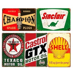 Vintage Gas Tin Signs Retro Oil Metal Signs for Garage Man Cave Bar Wall Decor 5