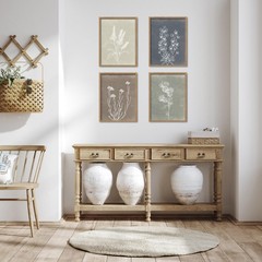 Framed Boho Wall Art Set of 4 Wooden Wall Art for Rustic Vintage Farmhouse Ho…