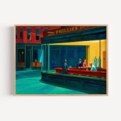 Nighthawks – Edward Hopper Painting, Late Night City Diner Canvas Print, Classic