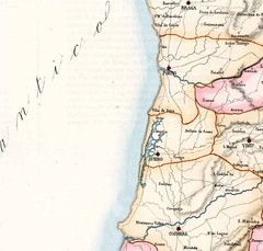 1859 Map of Lisbon and Braga in Portugal Religious Wall Art Poster Print Decor