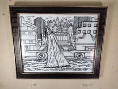 Wall Art Framed, City landscape Urban Art / Architecture Sketch Art, Skyline Art