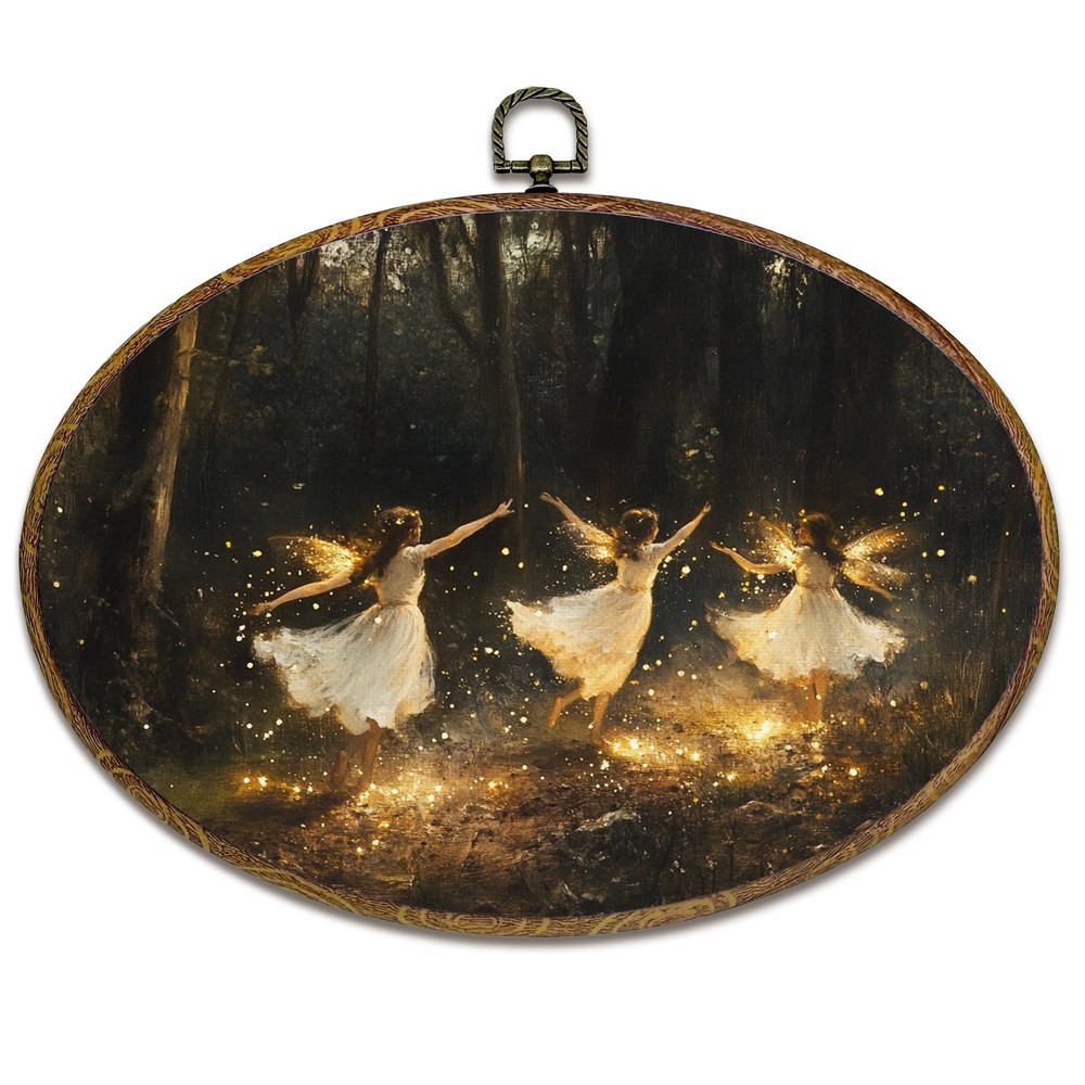 Enchanted Forest Fairy Oval Wall Art Decor, Vintage Magical Fantasy Fairytale…