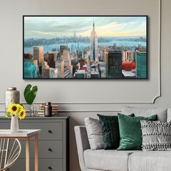 Abstract Wall Art for Living Room – Modern New York City Wall Art 24X48