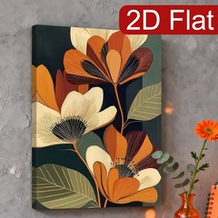Bohemian Abstract Floral Canvas Wall Art, Mid-Century Modern Home Decor