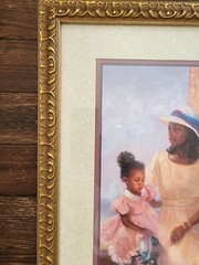 Stylish Black Family Theme Golden Brown Framed Home Interior Picture 26×20
