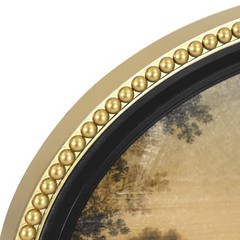 Home Decor Collection Gold Metro Beaded Oval Framed Landscape Wall Art, 14xll