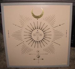 Celestial Wall Art Gold «Stages of Moonlight Activity» Orren Ellis Framed 17″