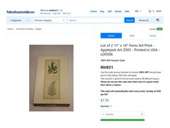 11″ x 14″ Ferns Art Print – Applejack Art 2005 – Printed in USA – LO0506
