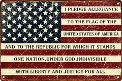 Metal Sign Vintage Tin Sign I Pledge Allegiance to The Flag of The United Sta…