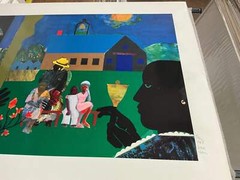ROMARE BEARDEN School Bell Time 35″ x 44″ Serigraph 1994 African American Multic