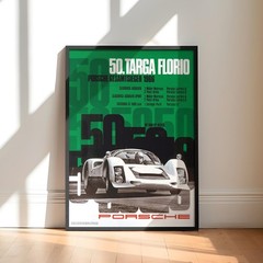 Targa Florio 1966 Porsche 906 Poster Wall Art Vintage Racing Canvas
