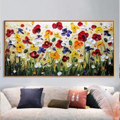 Nordic Art Abstract Flowers Oil Painting on Canvas Wall Art Posters and Prints