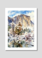 Set of 6 | Denali US National Parks Landscape Watercolor Art – Digital Download