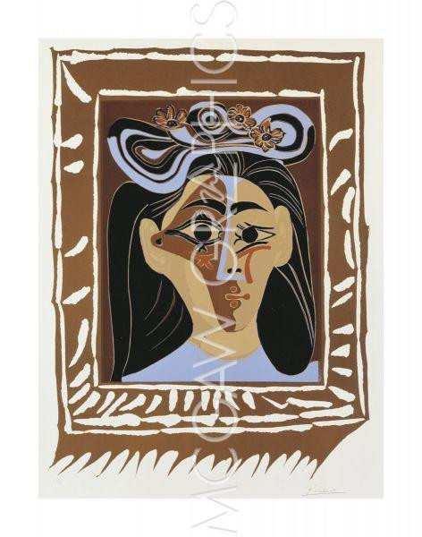 Jacqueline Au Chapeau a Fleurs, Pablo Picasso, Wall Decor Art Print 14″ x 11″