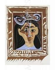 Jacqueline Au Chapeau a Fleurs, Pablo Picasso, Wall Decor Art Print 14″ x 11″