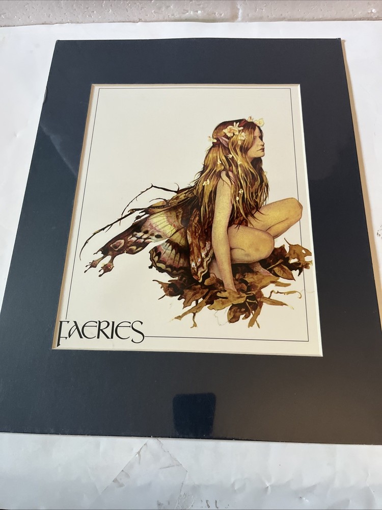 Fairies Fireflies Matted Fantasy Art Print 11×14 Fairy Wall Decor New