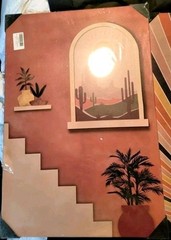 3PC Boho Southwestern Framed Canvas Wall Art 16″ x 24″ (48″ x 24″)