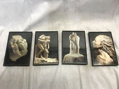 Set of 4 Art Statues Photos Wall Art Decor 4×6 in Framed