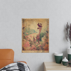 DINOSAUR BOTANICAL Retro Wall Art, Prehistoric Flower Print, Dino Floral Decor