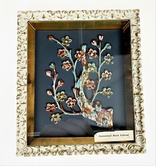 Four Seasons Vtg USA Americana Hand Colored Tree Picture Retro Plastic Frame