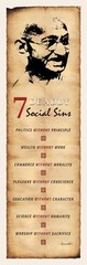 12×36 Poster Print Slim Ghandi 7 Social Sins 36″L x 12″W
