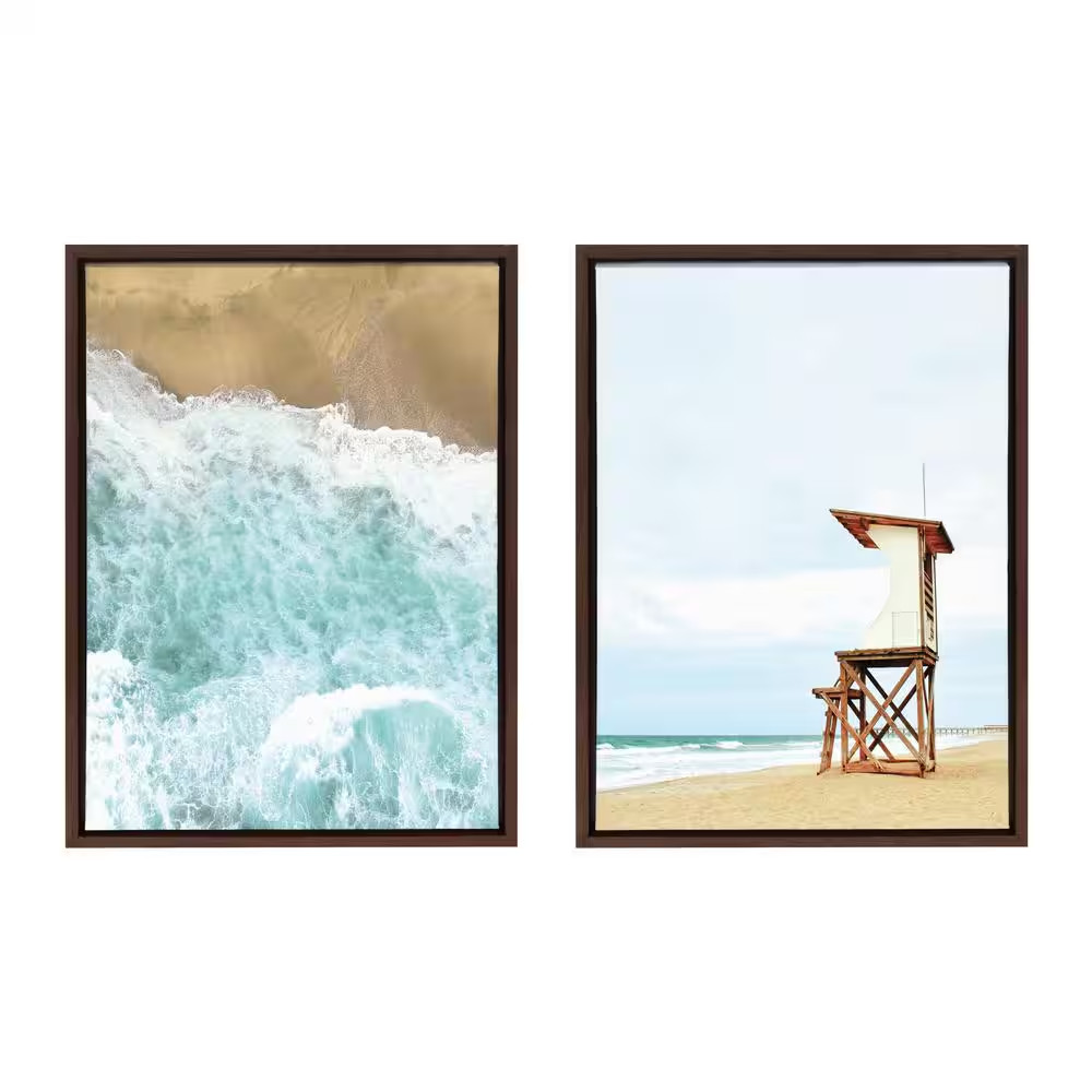 Sylvie Coastal Framed Canvas Wall Art 24 In. X 18 In. (Set of 2)