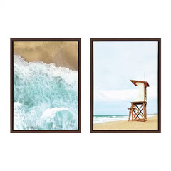 Sylvie Coastal Framed Canvas Wall Art 24 In. X 18 In. (Set of 2)