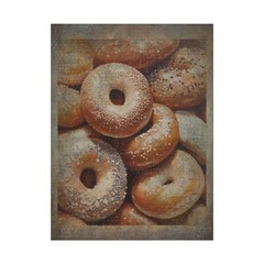 Vintage BAGEL Wall Art, Retro Baking Bread Poster, Jewish Bakery Kitchen Decor
