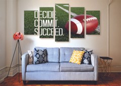 Decide Commit Succeed Canvas Print Set Ready To Hang Motivational Quote Wall Art
