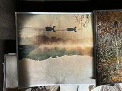 Vintage Metallic Foil Art Vintage 3D Effect Lot Aesthetic Impressions Owls Ducks