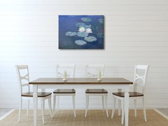 Large Water Lilies Canvas Prints Wall Art of Claude Monet Classical Flowers