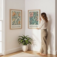 William Morris Floral Wall Art Set of 2 – Art Nouveau Botanical Prints