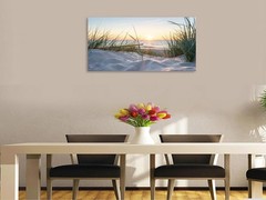 Beach Sunset Canvas Wall Art Canvas Painting Print Art Poster,DIY Framed 24″x48″