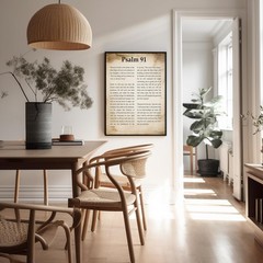 Psalm 91 Print – Bible Verse Poster – Scripture Art – Inspiring Gift for Men,