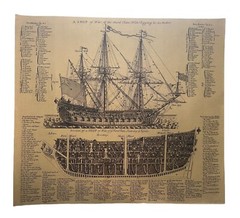 Ship Poster Nautical Ocean Sailboat Print Old Sailing Boat Design