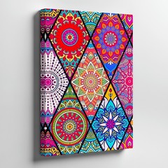 Colorful Mandala Canvas Wall Art Abstract Boho Pattern Decorative Print