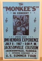 Monkees Poster 1967 Concert Poster Jimi Hendrix Jacksonville Florida Summer Tour
