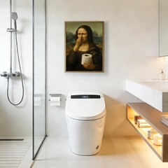 Funny Mona Lisa Bathroom Art Holding Her Nose, Mona Lisa Poster, Pinching Nos…