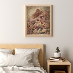 BIGFOOT FLOWER Poster, Sasquatch Botanical Wall Art, Cryptid Yeti Floral Print