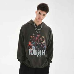 street wear oversized graphic printed hoodies plus size unisex drop shoulder