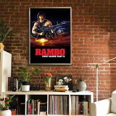 Rambo First Blood Part II (1985) Movie Poster Wall Art Print
