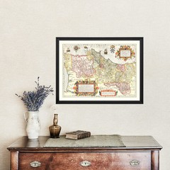 Old Map of Portugal 1623 – Vintage Portugal Art Wall Decor