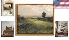 Vintage Framed Canvas Wall Art – Classical Landscape Oil Painting 8×10